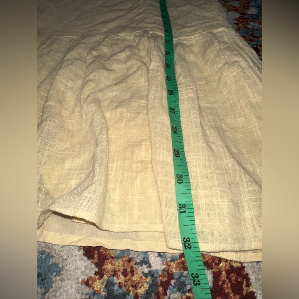 Free People Kyleigh Mini Boho Lined Dress Tunic Yellow Long Bell Sleeve - Picture 13 of 16